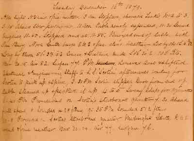 16 December 1879 journal entry
